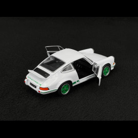 Porsche 911 Carrera RS 2.7 1973 White / Green Stripes Friction Toy 1/38 Welly MAP01091124