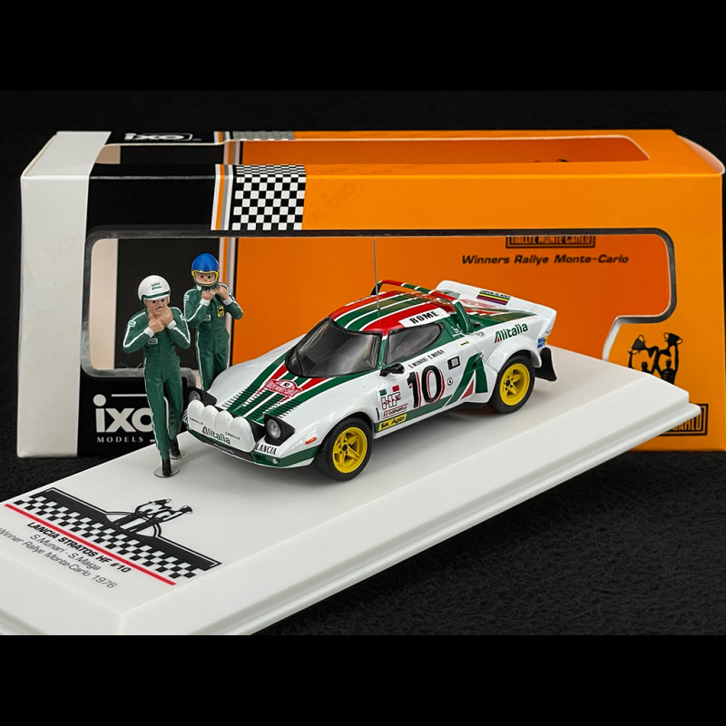Lancia Stratos HF n° 10 Sieger Rallye Monte Carlo 1976 mit Figuren 1/43 Ixo SPRM001-76