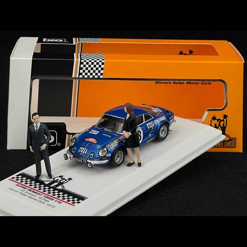 Alpine A110 1800 S n° 18 Sieger Rallye Monte Carlo 1973 mit Figuren 1/43 Ixo SPRM001-73