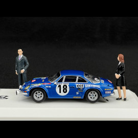 Alpine A110 1800 S n° 18 Sieger Rallye Monte Carlo 1973 mit Figuren 1/43 Ixo SPRM001-73