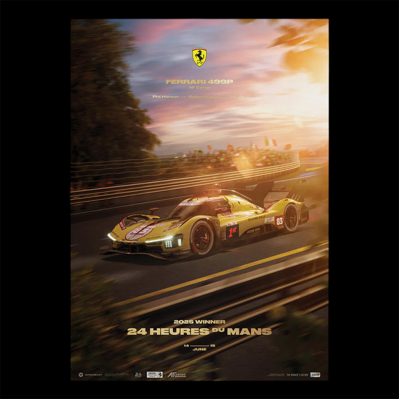 Ferrari Poster 499P n° 83 Sieger 24h Le Mans 2025 50 x 70 cm PROD01005334