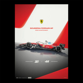 Ferrari Poster SF-26 n° 16 Leclerc / n° 44 Hamilton 2026 F1 50 x 70 cm PROD01005431