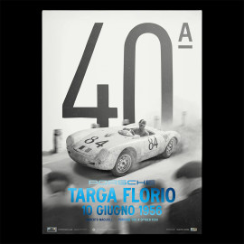 Porsche Poster 550 A Spyder 1500 n° 84 Sieger Targa Florio 1956 50 x 70 cm PROD01005280