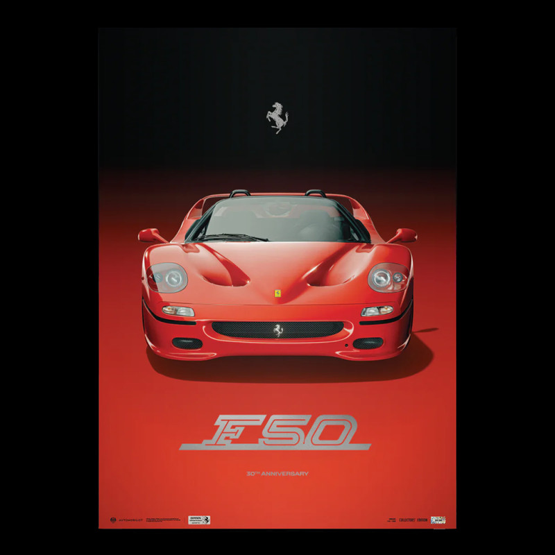 Ferrari Poster F50 1995 Rosso Corsa 30. Jubiläum 50 x 70 cm PROD01005189