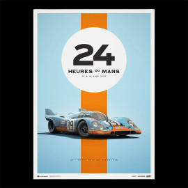 Porsche Poster 917 n° 19 Gulf 24h Le Mans 1970 50 x 70 cm PROD01004971