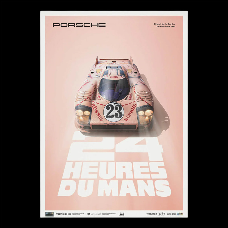 Porsche Poster 917/20 n° 23 Pink Pig 24h Le Mans 1971 50 x 70 cm PROD01004972