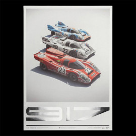Porsche Poster 917 Salzburg / Martini / Gulf Trio 24h Le Mans 50 x 70 cm PROD01000846