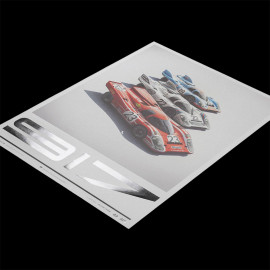 Porsche Poster 917 Salzburg / Martini / Gulf Trio 24h Le Mans 50 x 70 cm PROD01000846
