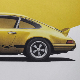 Porsche Poster 911 Carrera RS 2.7 1973 Gelb 50 x 70 cm PROD01000116