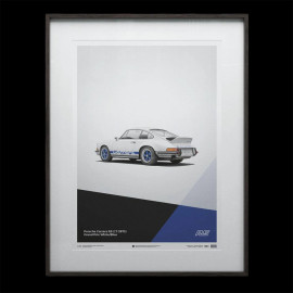 Porsche Poster 911 Carrera RS 2.7 1973 White Grand Prix / Blue Stripes 50 x 70 cm PROD01000115