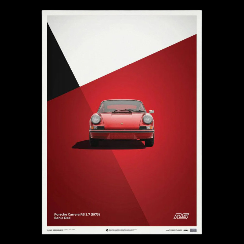 Porsche Poster 911 Carrera RS 2.7 1973 Bahiarot 50 x 70 cm PROD01000112