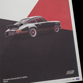 Porsche Poster 911 Carrera RS 2.7 1973 Black / Red Stripes 50 x 70 cm PROD01000107