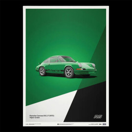 Porsche Poster 911 Carrera RS 2.7 1973 Vipergrün / Schwarze Streifen 40 x 50 cm PROD01003986