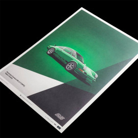 Porsche Poster 911 Carrera RS 2.7 1973 Vipergrün / Schwarze Streifen 40 x 50 cm PROD01003986