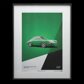 Porsche Poster 911 Carrera RS 2.7 1973 Vipergrün / Schwarze Streifen 40 x 50 cm PROD01003986