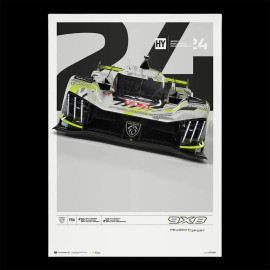 Peugeot Poster 9X8 n° 93 24h Le Mans 2024 50 x 70 cm PROD01004964