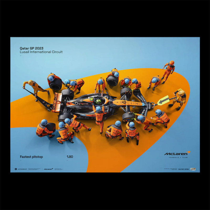 McLaren Poster F1 Team World Record Pit Stop F1 2023 Lando Norris n° 4 70 x 50 cm PROD01004857