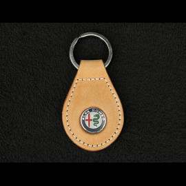 Alfa Romeo Schlüsselanhänger Leder Beige