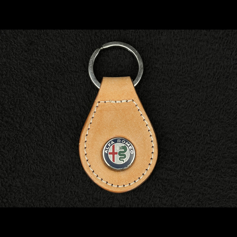 Alfa Romeo Keyring Leather Beige