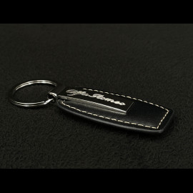 Alfa Romeo Schlüsselanhänger Leder / Chrom Schwarz