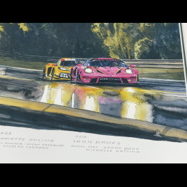 Porsche 911 RSR Type 991 n° 85 Iron Dames 24h Le Mans 2023 40 x 50 cm Black frame Limited edition Uli Ehret - 1115