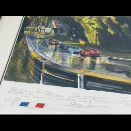 Porsche 911 RSR Type 991 n° 85 Iron Dames 24h Le Mans 2023 40 x 50 cm Schwarzer Rahmen Limitierte Auflage Uli Ehret - 1115