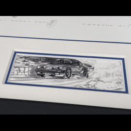 Porsche Frame 911 Carrera G-SC 3.2 Black Wooden Frame with Sketch 25 x 30 cm - Uli Ehret