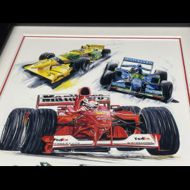 Michael Schumacher Frame F1 Black Wooden Frame 25 x 30 cm - Uli Ehret