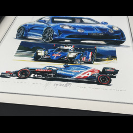 Alpine Frame A110 / A521 F1 / A480 LMP1 n° 36 / A424 n° 36 Alpine History Black Wooden Frame 25 x 30 cm - Uli Ehret
