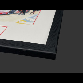 Porsche Frame 963 Penske n° 6 24h Le Mans 2024 Last Pitstop Black Wooden Frame with Sketch 25 x 30 cm - Uli Ehret