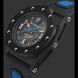 Lamborghini Automatic Watch Tonino Cuscinetto R Leather Black / Blue TLF-T02-4