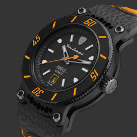 Lamborghini Automatic Watch Panfilo Tonino Leather Black / Orange TLF-T03-3