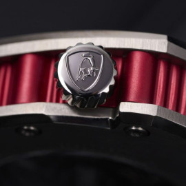 Lamborghini Automatic Watch Spyderleggero Tonino Leather Black / Red TLF-T06-2