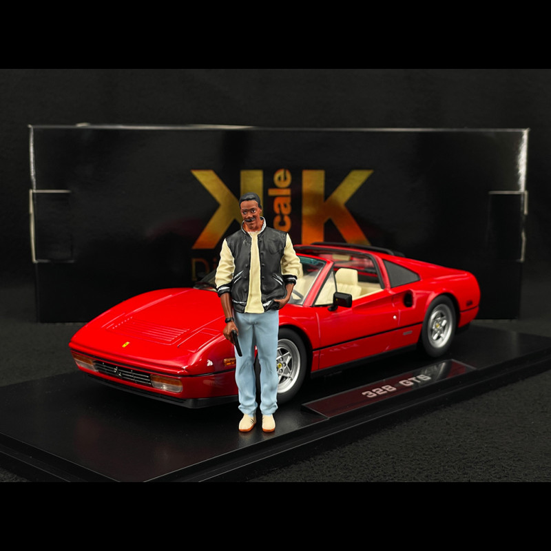 Set of Ferrari 328 GTS 1985 US-Version + Axel Foley Figurine Beverly Hills Cop II 1/18 KK Scale KKDC181701 - KKFIG028