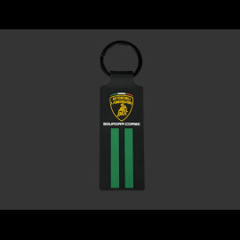 Lamborghini Keyring Squadra Corse 3D Logo Black / Green LB18K