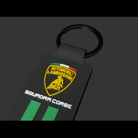 Lamborghini Keyring Squadra Corse 3D Logo Black / Green LB18K