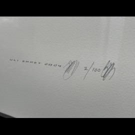 Porsche Rahmen 911 Targa 2025 Schwarzer Holzrahmen mit Skizze 40 x 50 cm - Uli Ehret
