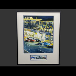 Porsche Frame 904 / Alpine M64 / Ferrari 250LM 12h Reims 1964 Black Wooden Frame with Sketch 40 x 50 cm - Uli Ehret