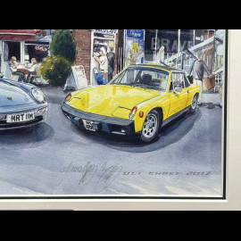Porsche Rahmen 356 / 911 Typ 993 / 914 Schwarzer Holzrahmen mit Skizze 40 x 50 cm - Uli Ehret