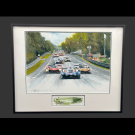 24h Le Mans Frame 2025 Crime Time Black Wooden Frame with Sketch 40 x 50 cm - Uli Ehret