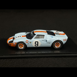Ford GT40 Mk I n° 9 Gulf Winner 24h Le Mans 1968 1/43 Spark 43LM68