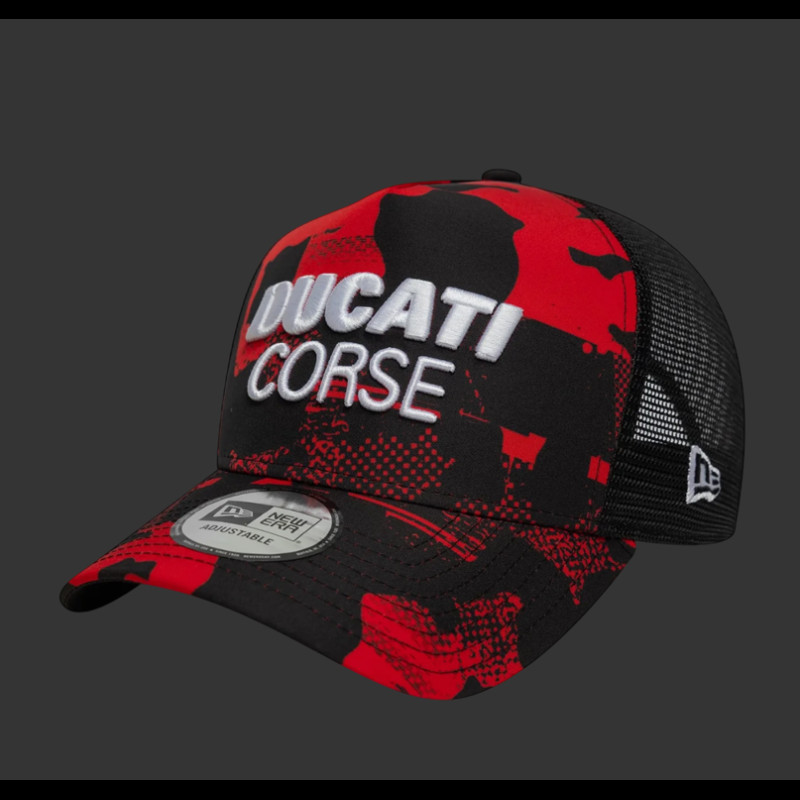 Ducati Cap Official Trucker New Era Camou Schwarz / Rot 60897573 - unisex