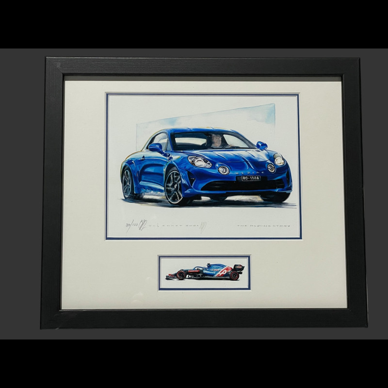 Alpine Frame A110 2018 Black Wooden Frame with Sketch 25 x 30 cm - Uli Ehret
