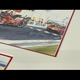 Ferrari Rahmen 499P N° 51 2023 Schwarzer Holzrahmen mit Skizze 25 x 30 cm - Uli Ehret