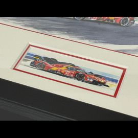Ferrari Frame 499P N° 51 2023 Black Wooden Frame with Sketch 25 x 30 cm - Uli Ehret