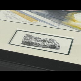 Porsche Frame 917/20 Pink Pig n° 23 24H Le Mans 1971 Black Wooden Frame with Sketch 25 x 30 cm - Uli Ehret