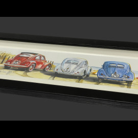 Trio Volkswagen Frame Beetle The Simple Things Black Wooden Frame 38 x 15 cm - Uli Ehret