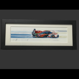Porsche Frame 963 n° 75 24h Le Mans 2023 Black Wooden Frame 38 x 15 cm - Uli Ehret