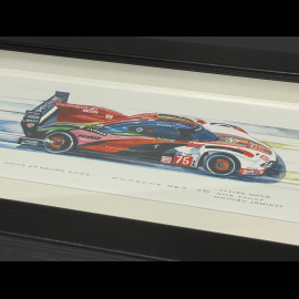Porsche Frame 963 n° 75 24h Le Mans 2023 Black Wooden Frame 38 x 15 cm - Uli Ehret