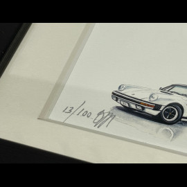 Porsche Frame 911 SC / 911 Type 964 / 911 Targa / 911 Type 996 / 911 Type 997 Black Wooden Frame 38 x 15 cm cm - Uli Ehret